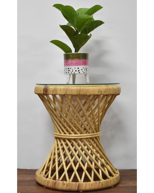 tall wicker side table