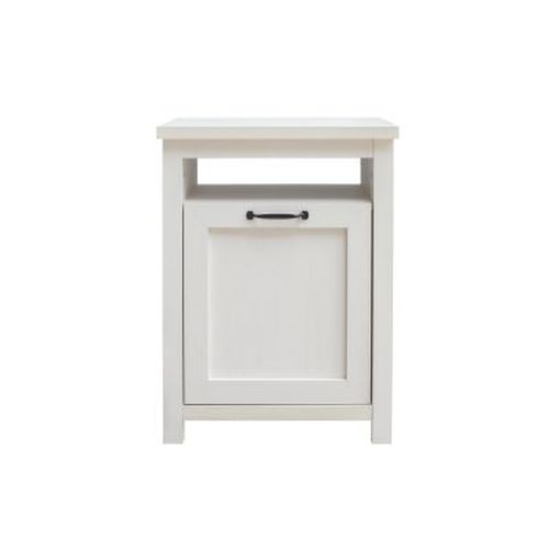 white side table with door